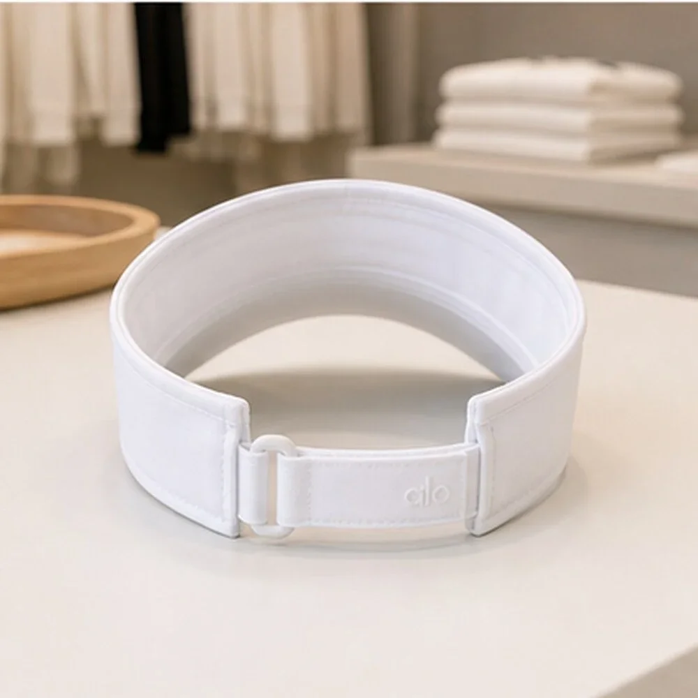 ALO Yoga White Studio Open Top Visor Hat Sporty